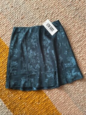 12th Tribe Willow Dark Teal Mini Skirt
